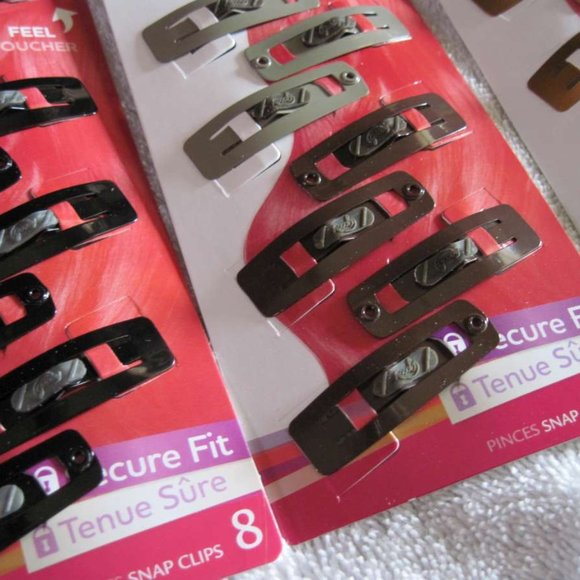 8 Goody Stay Put Slide Proof Hair Snap Clips Secure Hold Fit Black Blonde Silver - Picture 4 of 16